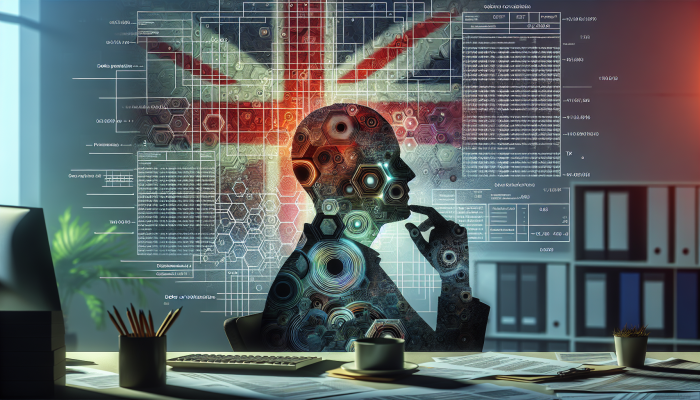 Are Debt Consolidation Fees Tax-Deductible: A Guide | DCL Individual in an office deliberating on debt consolidation fees, surrounded by financial documents and the UK flag.