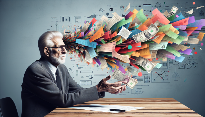 Understanding the Benefits of Debt Consolidation for Retirees: A Guide | DCL Understanding the Benefits of Debt Consolidation for Retirees: An elderly retiree consolidates multiple bills into one, symbolising financial peace and simplicity.