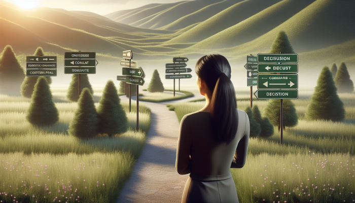 Exploring Various Debt Consolidation Options for Retirees: A Guide | DCL A person evaluating different debt consolidation options amidst a serene landscape.