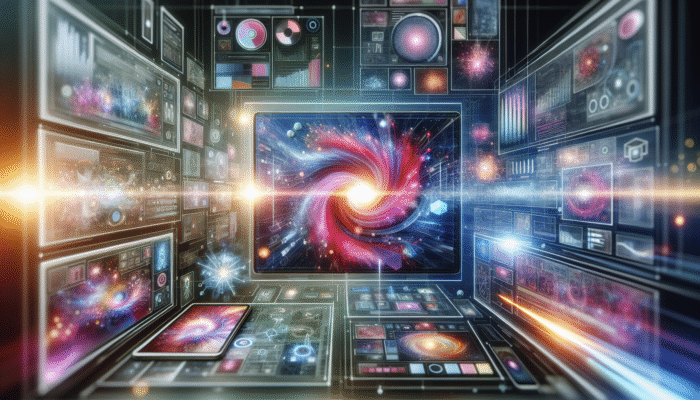 A dynamic digital interface showcasing real-time data visualisations across various devices, optimised for user experience.